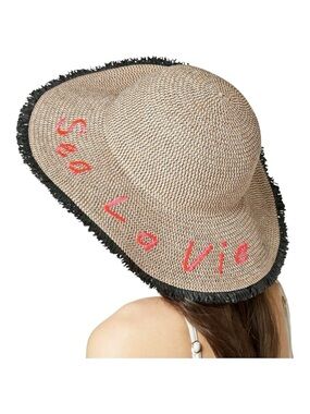 INC International Concepts Sea la Vie Fringe Woven Straw Hat